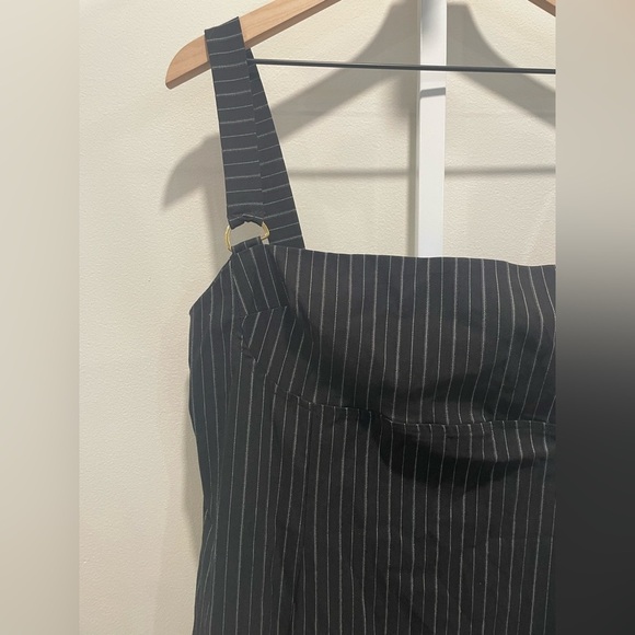 Asos Design Pinstripe Bengaline Bodycon Mini Dress With D-Ring Details Size 14 - Picture 5 of 11